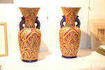 Exceptional pair of Longwy vases