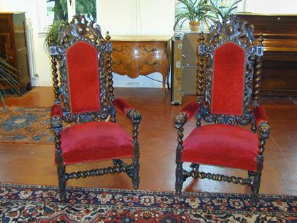Louis XIII-style armchairs