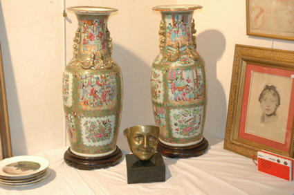 Vases en porcelaine de Canton fin XIXe