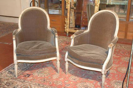 Louis XVI-style wing chairs