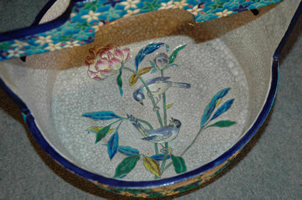 19th c. Longwy enamels well