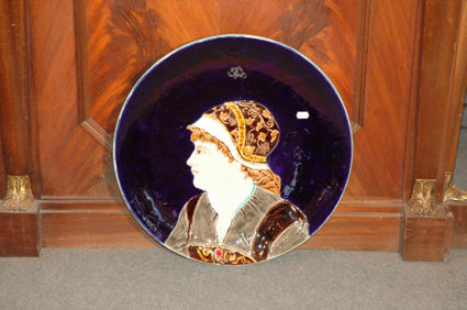 Big late 19th century Sarreguemines dish
