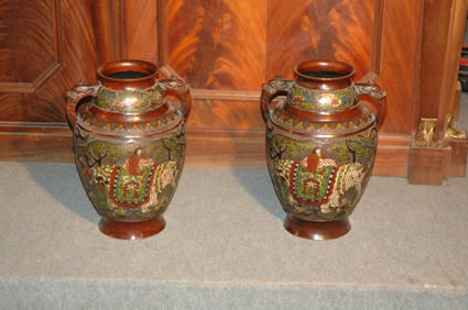 Cloisonne bronze vases