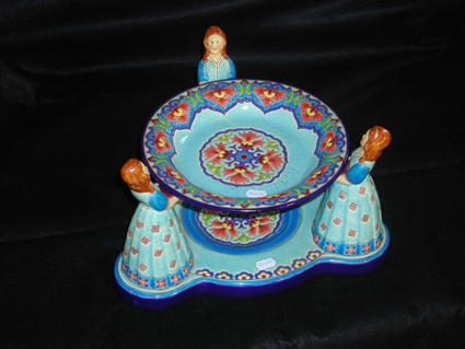 Longwy enamels centerpiece