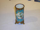 Longwy enamels roll-shaped vase