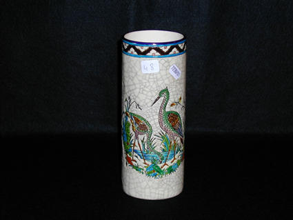 Longwy roll-shaped vase