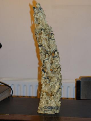 Sculpted ivory tusk
