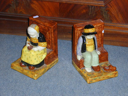 Quimper earthenware book ends