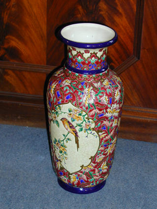 Longwy enamels vase