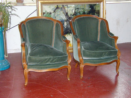 Louis XV-style wing chairs