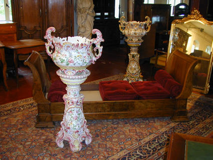 Cache-pot et colonnes XIXe