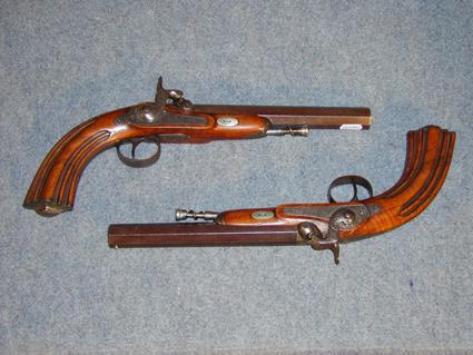 Pair of 19th century percussion pistols